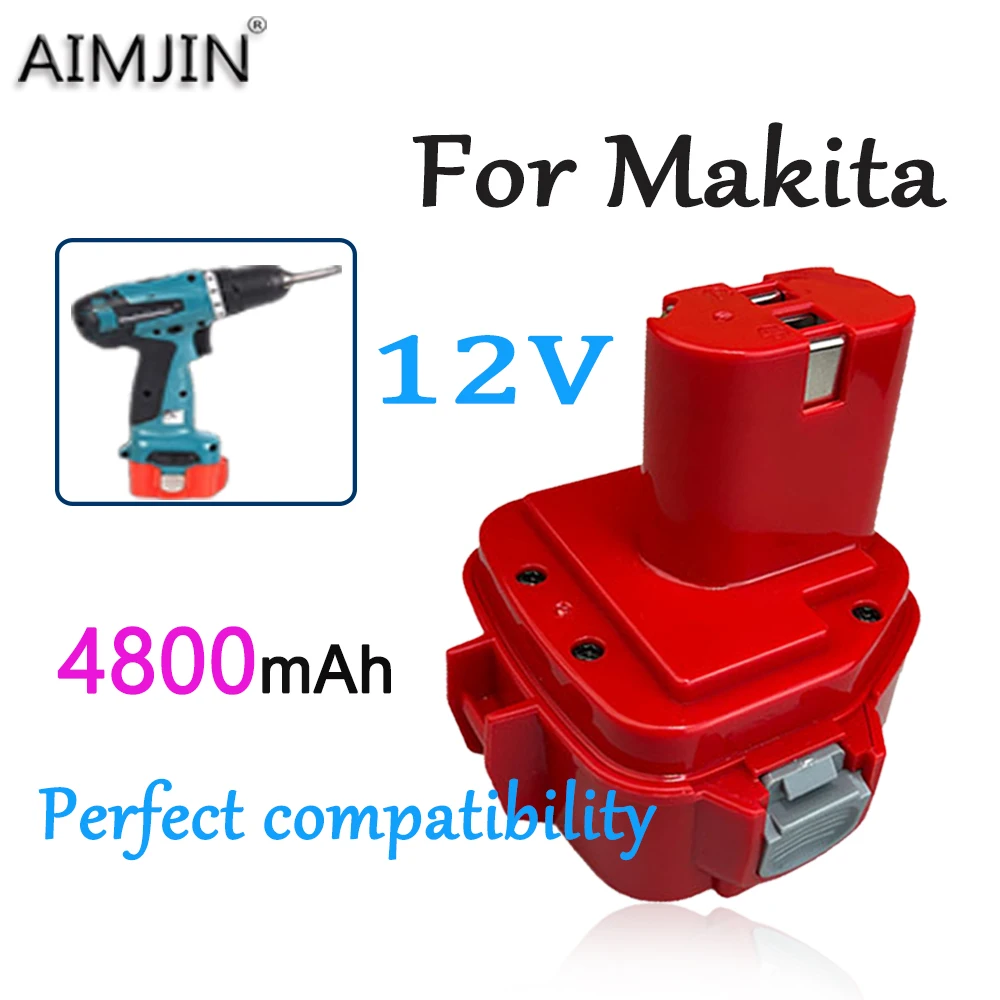 For Makita 12V 4800mAh Battery ，Compatible PA12 1200 1220 1201 1222 1233SA/B1235 192681-5 Cordless Power Tools