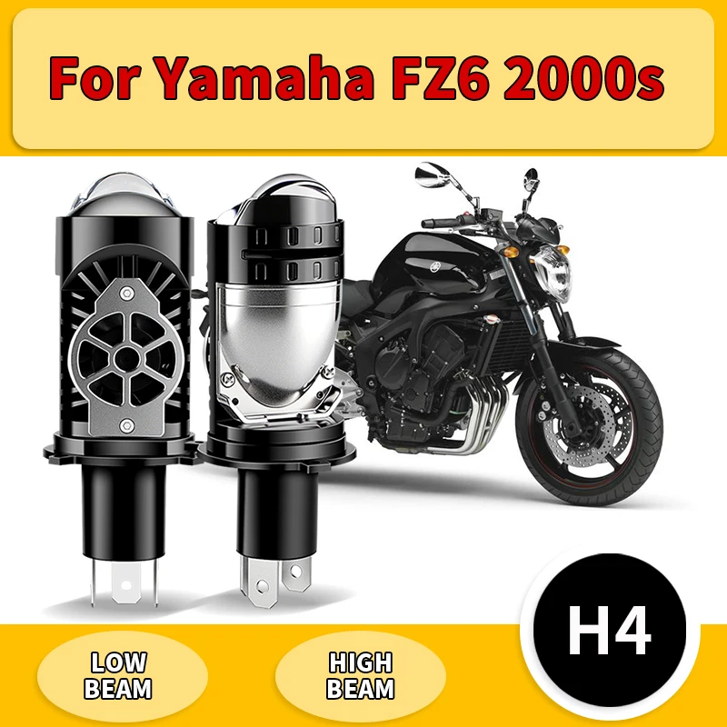 

1PC/2PCS For Yamaha FZ6 2000s 10000LM H4 Projector Lens LED Motorcycle Headlight HB2 9003 Hi/Lo Beam Bulbs Plug&Play 6000K