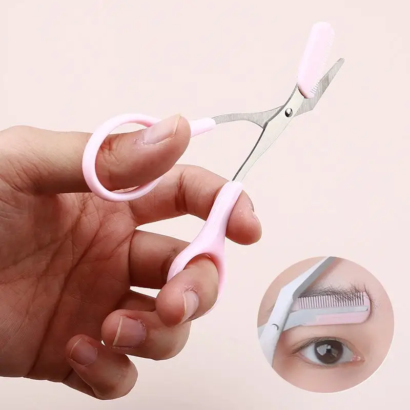 Eyebrow Trimmer Stainless Steel Scissors Grooming Tool for Quick and Precise Makeup Application in Salon and Home Settings
