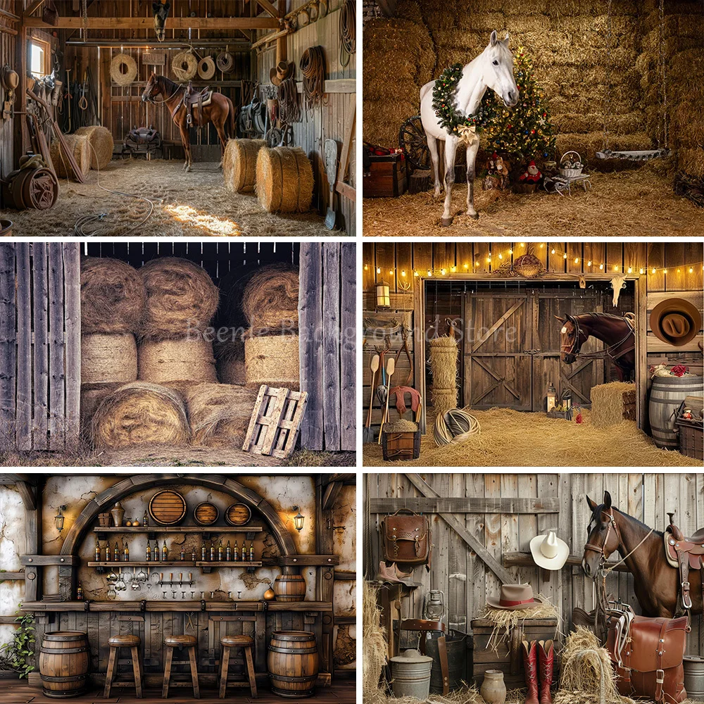 

Beenle Western Cowboy Themed Backdrop Boots Hat Wooden House Saloon Boy Kids Baby Shower Party Portrait Photography Background