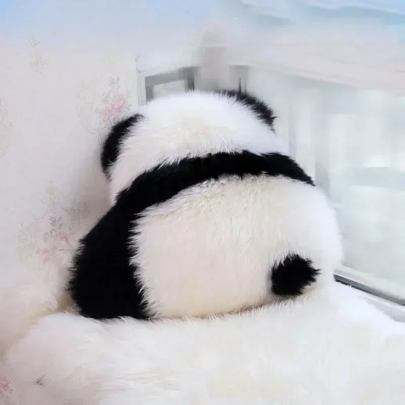 Super Cute Angry Panda Back View Throw Pillows 100% Wool / Artificial Wool Back Cushion for Bed Sofa Cushion Floor Cushions Cozy