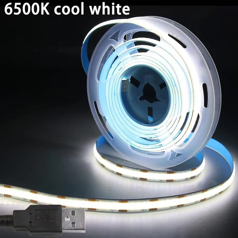 

1-5 м USB светодиодная лента 5 В 320 светодиодов/M COB сенсорный датчик с регулируемой яркостью лампа лента DIY зеркальная подсветка телевизора кухня комната ночное освещение