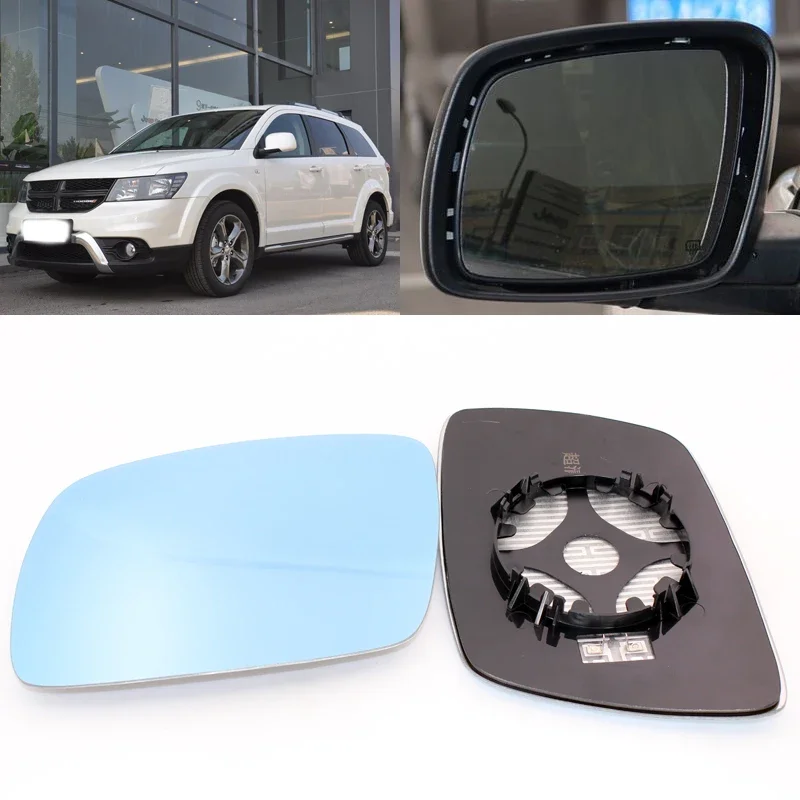 

For Dodge JCUV DODGE JOURNEY Car Side View Door Wide-angle Rearview Mirror Blue Glass With Base Heated 2pcs