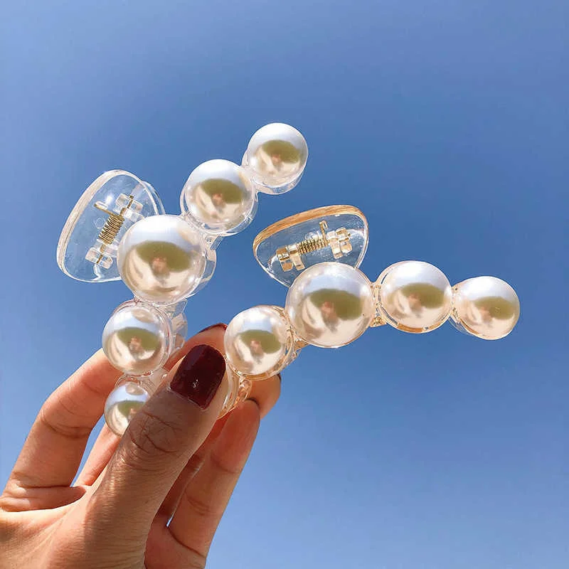 Acryl-Perlen-Haarklammer für Damen, Modische Transparente Hohle Geometrische Badeklammer, Einfaches Haaraccessoire – Detail 9