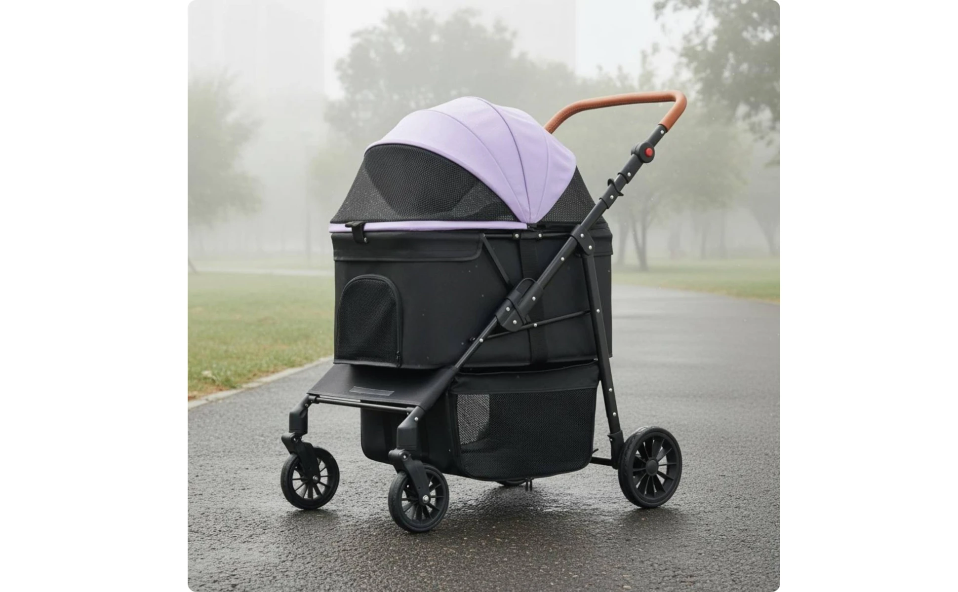 Foldable Pet Stroller Multi-Function Foldable Dog Stroller Large Dog Wagon Breathable Mesh Window Pet Gear Easy to Clean