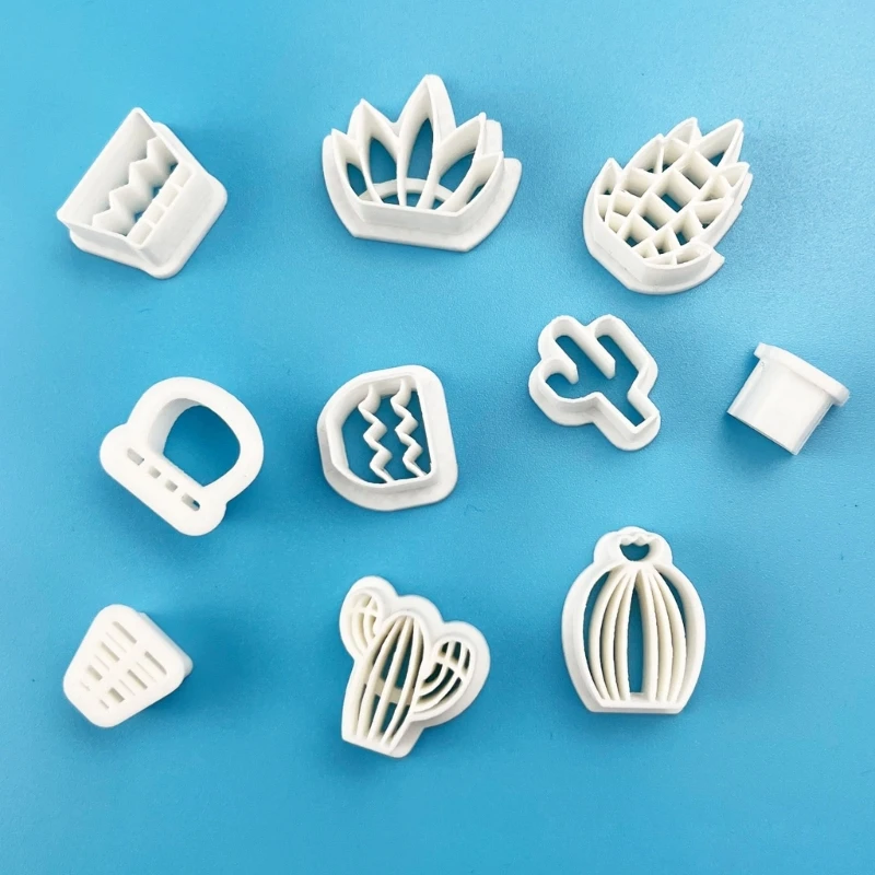 18Pcs Spring Fresh-Cactus Soft Pottery Cutter Earring Jewelry Pendant Maker 40GB