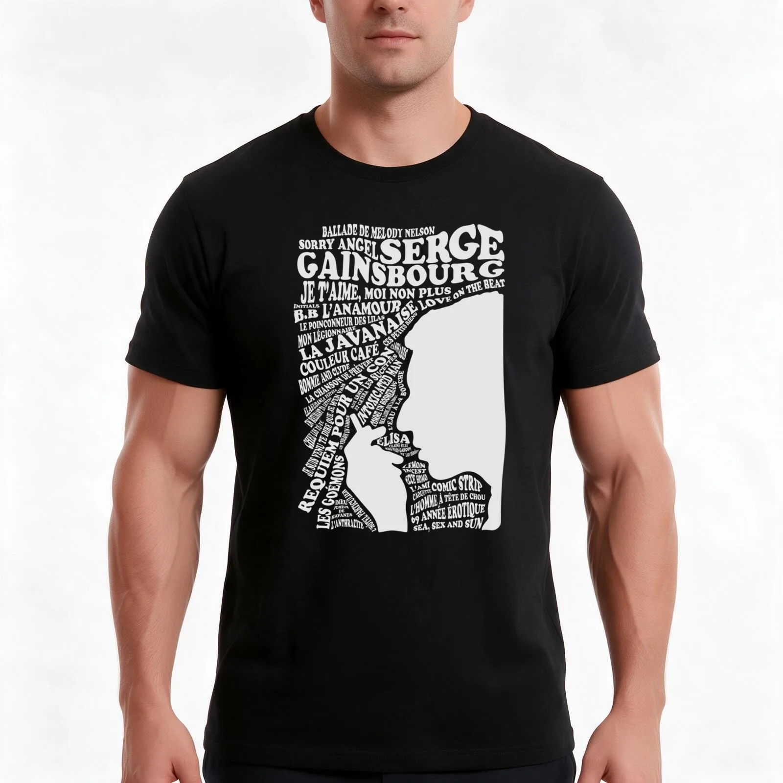 Serge Gainsbourg - Discographieessentiel T-Shirt Summer Casual Cotton Tee Oversized Streetwear Tops Vintage Graphic Print