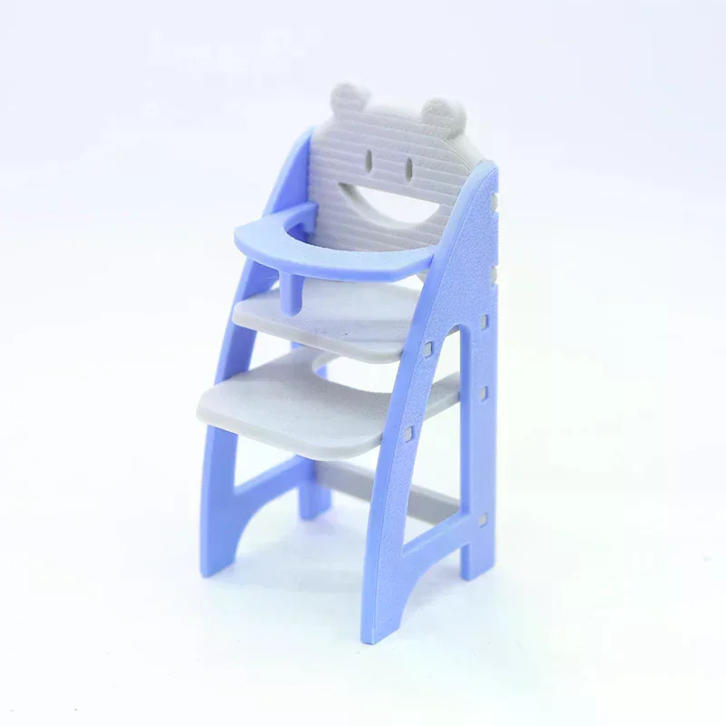 1/12 Dollhouse Simulation Baby Dining Chair Model Dollhouse Miniature Living Furniture Decoration Children Pretend Play Toys