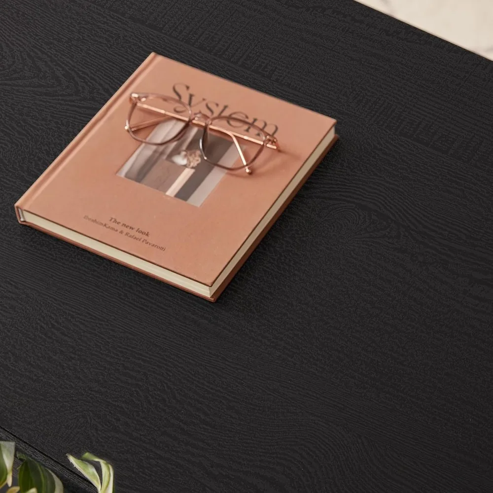 Tables basses de ferme pour salon, Table à thé carrée avec étagère de rangement ouverte, grande Table basse, Table centrale en bois rustique