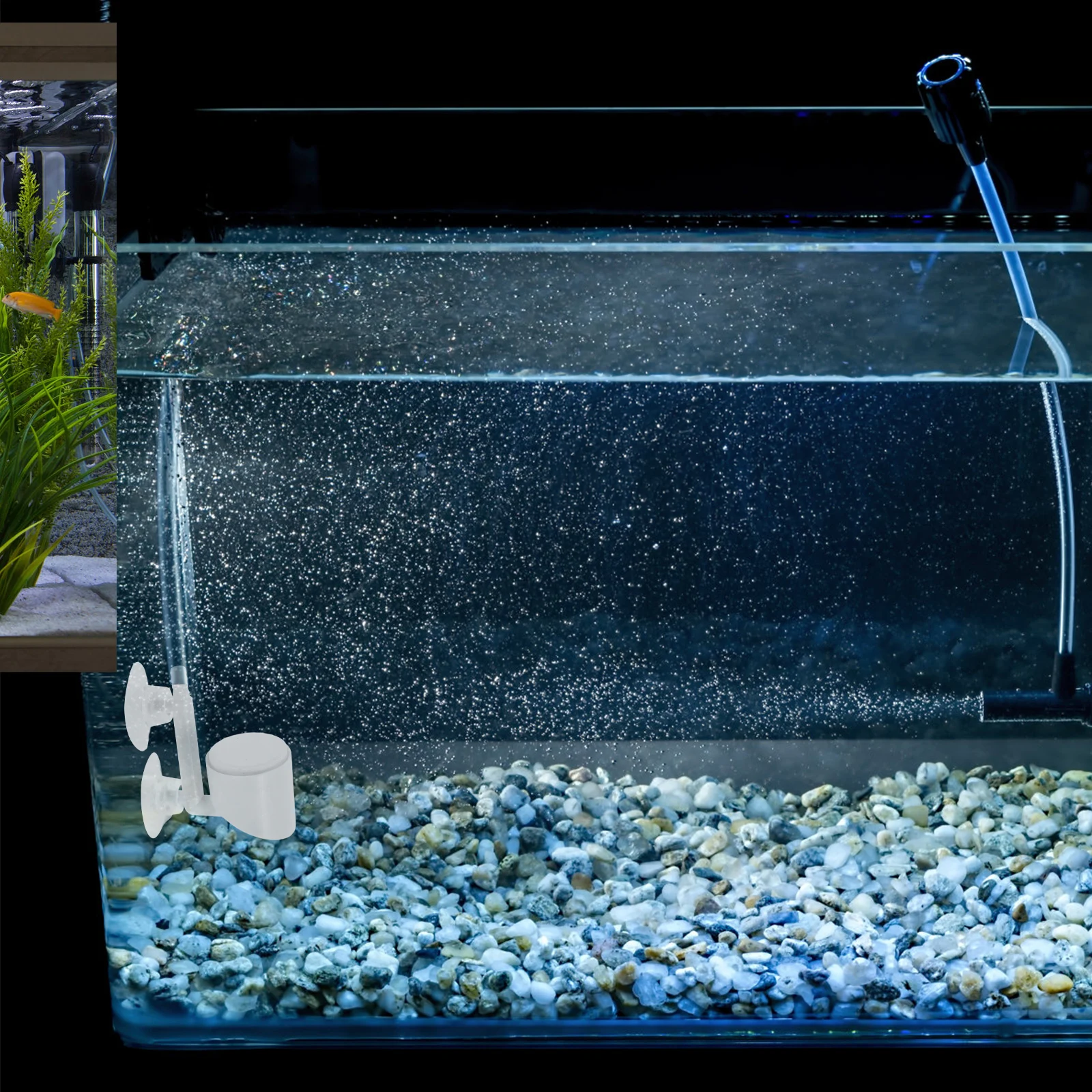 

Plastic Aquarium Bubbler Round Base Oxygen Pump Accessories Fish Tank Air Stone Diffuser Nano Bubble Disc Aquarium Co2