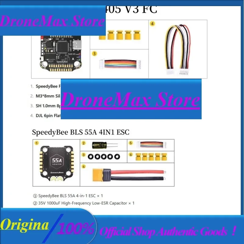 DroMaSpeedyBee F4 F405 V4 55A BLS 30x30 Stack FC ICM42688P 4in1 ESC INAV Betaflight Wireless Bluetooth FPV Racing D-rone