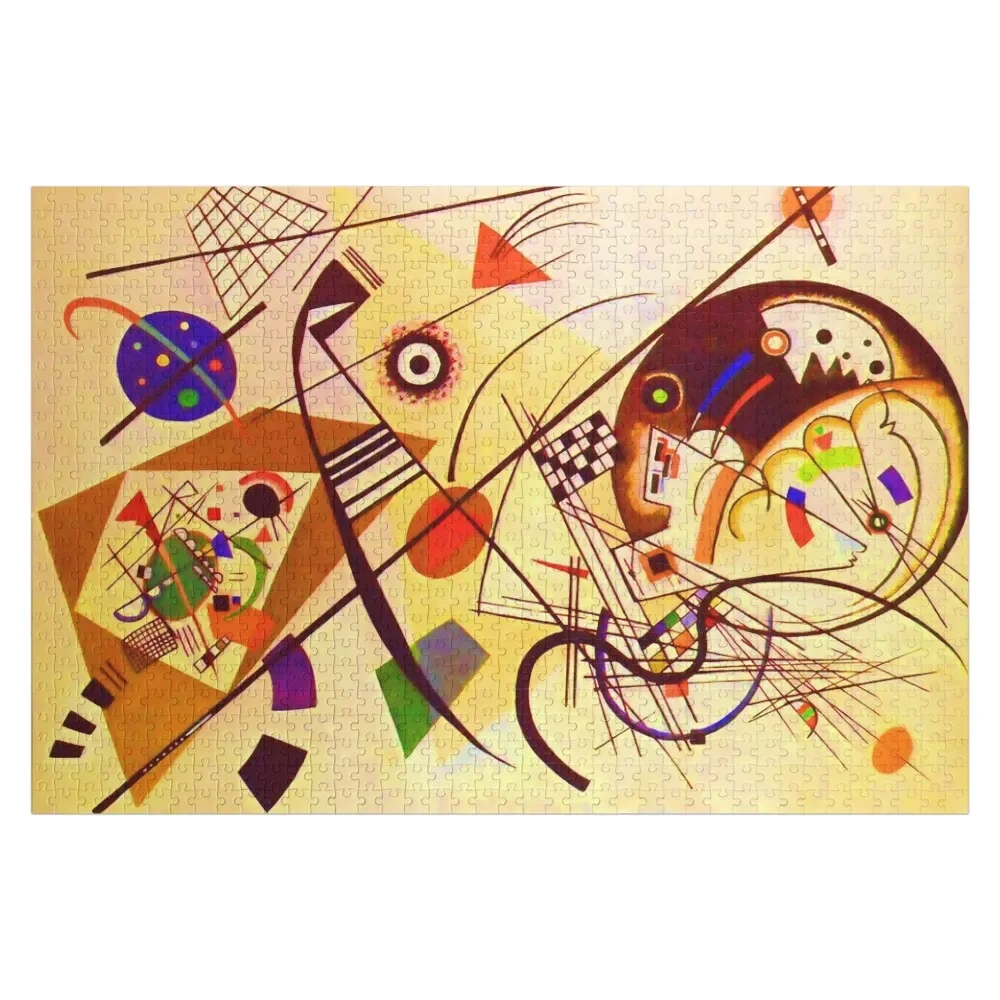 

Кандинский синий, красный, желтый, абстрактное искусство, головоломка, детская игрушка на заказ, персонализированная для детей, деревянная головоломка на заказ