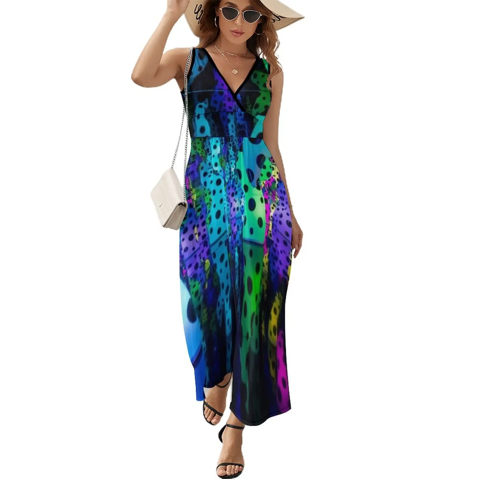 

light colorfull yayoi Sleeveless Dress birthday dresses for women Prom gown