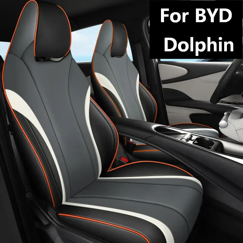 Full Surround 5‑Seats Faux Leather Auto Seat Covers, Car Seat Protector Cushions Custom Fit for BYD Dolphin Interior
