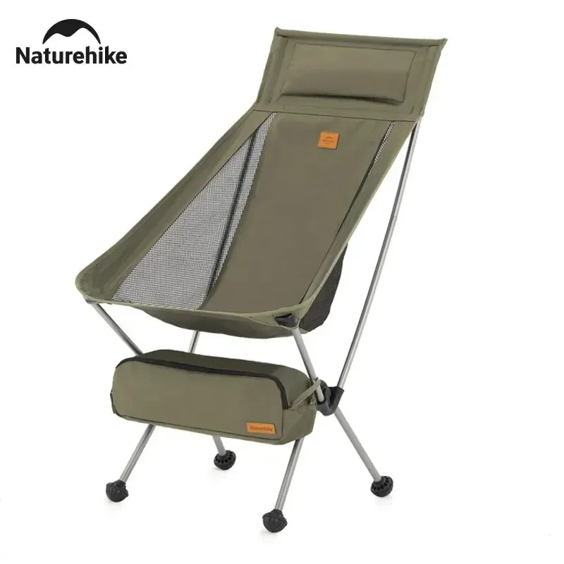 Naturehike 2024 Camping Moon Chair YL10 High Back Ultralight Folding Chair Portable 120Kg Load Travel Rocking Fishing Chairs