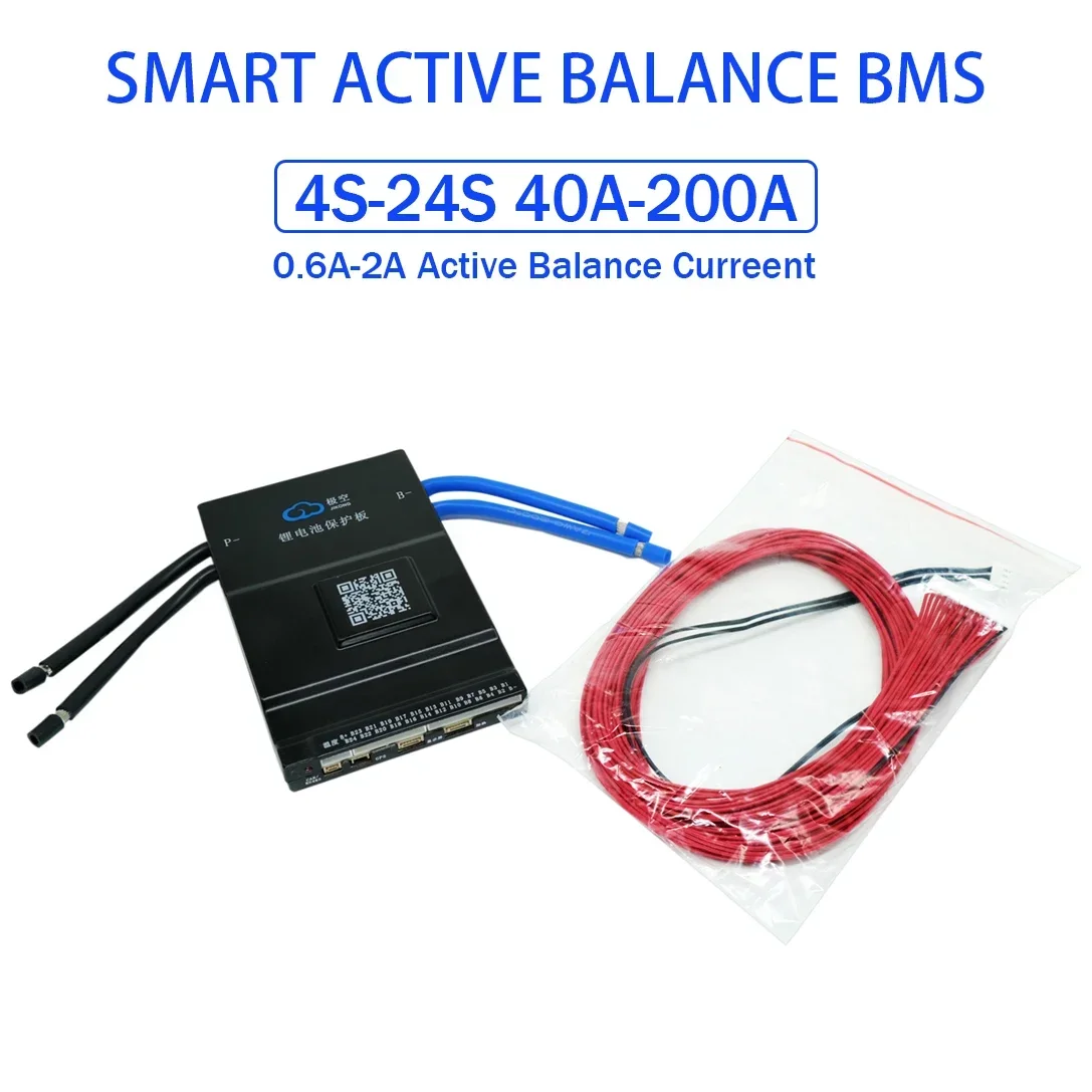 JK Smart BMS Active Balance 4S 8S 16S 17S 20S 24S 60A 100A 150A 200A 12V 24V for Camping Power Bank Lifepo4 Battery