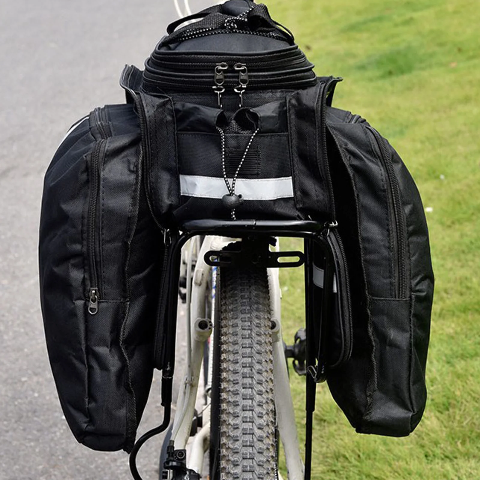 

Mountain Bike Rear Rack Bag Large Capacity Waterproof Oxford Cloth Storage Pouch for Bicycle Groceries Tools Phone