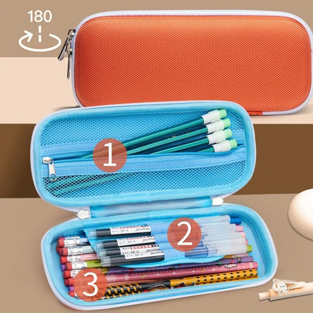 Пеналы большой емкости, многофункциональный износостойкий ящик для хранения канцелярских принадлежностей, высококачественная однотонная сумка-карандаш на молнии