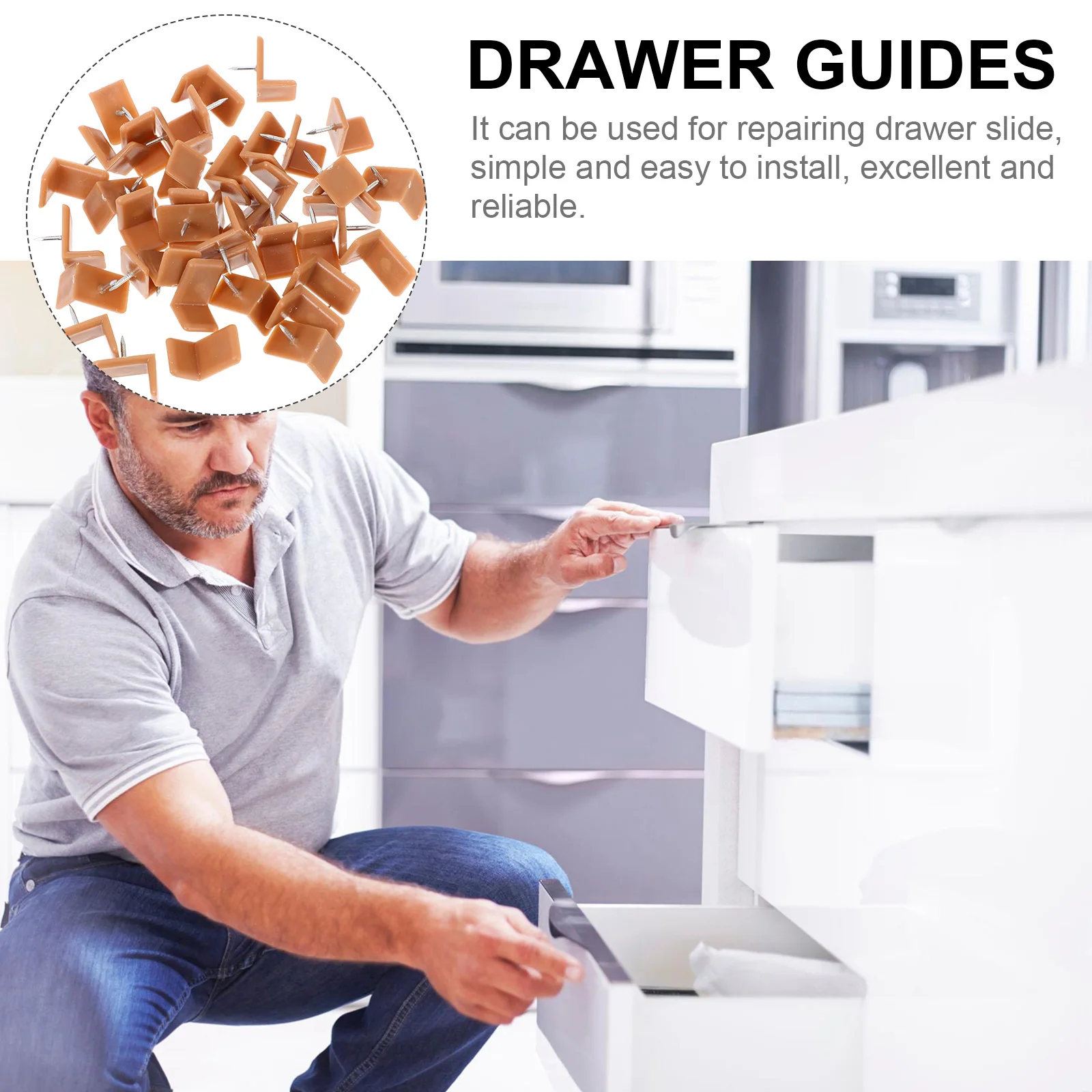 

40pcs L Shaped Plastic Drawer Slides Guides Stops Glides Stoppers 12.7x19x13mm for niture Repair DIY Home Use