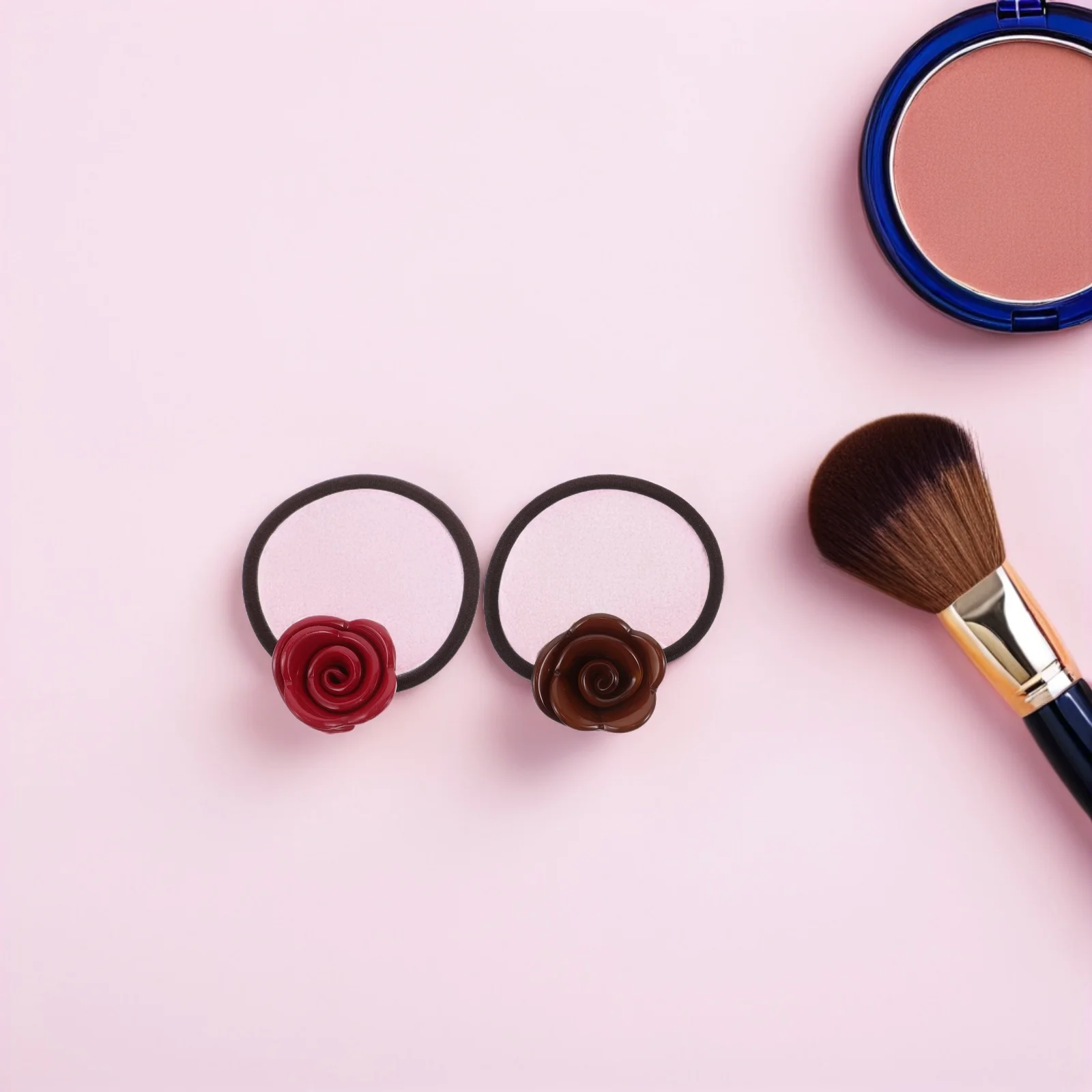 

3Pcs Rose Hair Ties High Elastic Stretch No Damage Hair Elastics Decorative Floral Ponytail Holders for Women Ponytail Holders