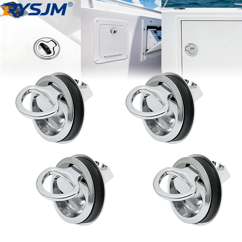 

2Inch Marine Boat Hatch Flush Pull Slam Latch 316 Stainless Steel Round Locking Locker Handle RV Yacht Hardware Hatch Slam Latch