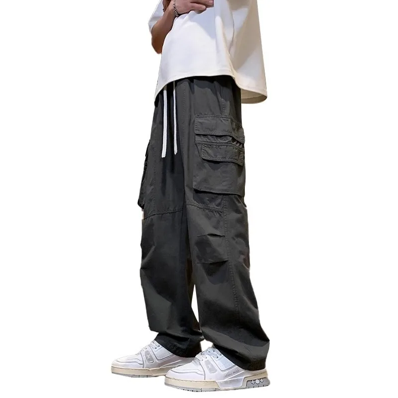 سراويل عمل مستقيمة للرجال، مناسبة للخريف، سراويل كاجوال مقاومة للاهتراء، سراويل كلاسيكية عصرية متعددة الجيوب