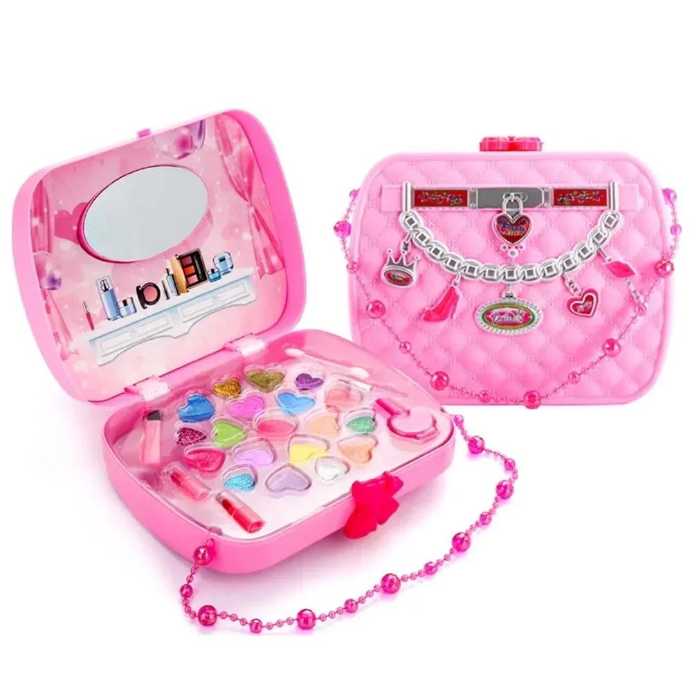 Grappig make-up speelgoed Fantasiespel Kid Make-up Set Veiligheid Niet-giftige make-upkit Speelgoed Meisjes Dressing Cosmetische Reisdoos Meisje Schoonheidsspeeltje