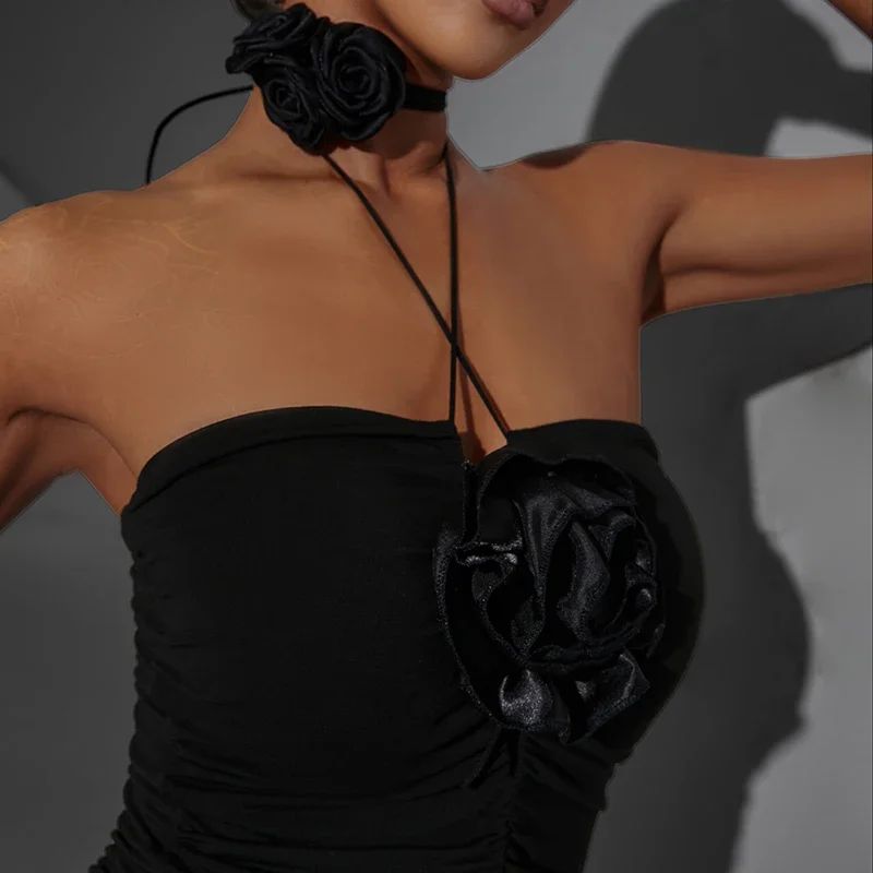Nieuwe Latin Dance Tops Vrouwen Off Schouder Bodysuit Zwart Witte Bloem Dans Kleding Volwassen Ballroom Dansvoorstelling Slijtage DNV17802