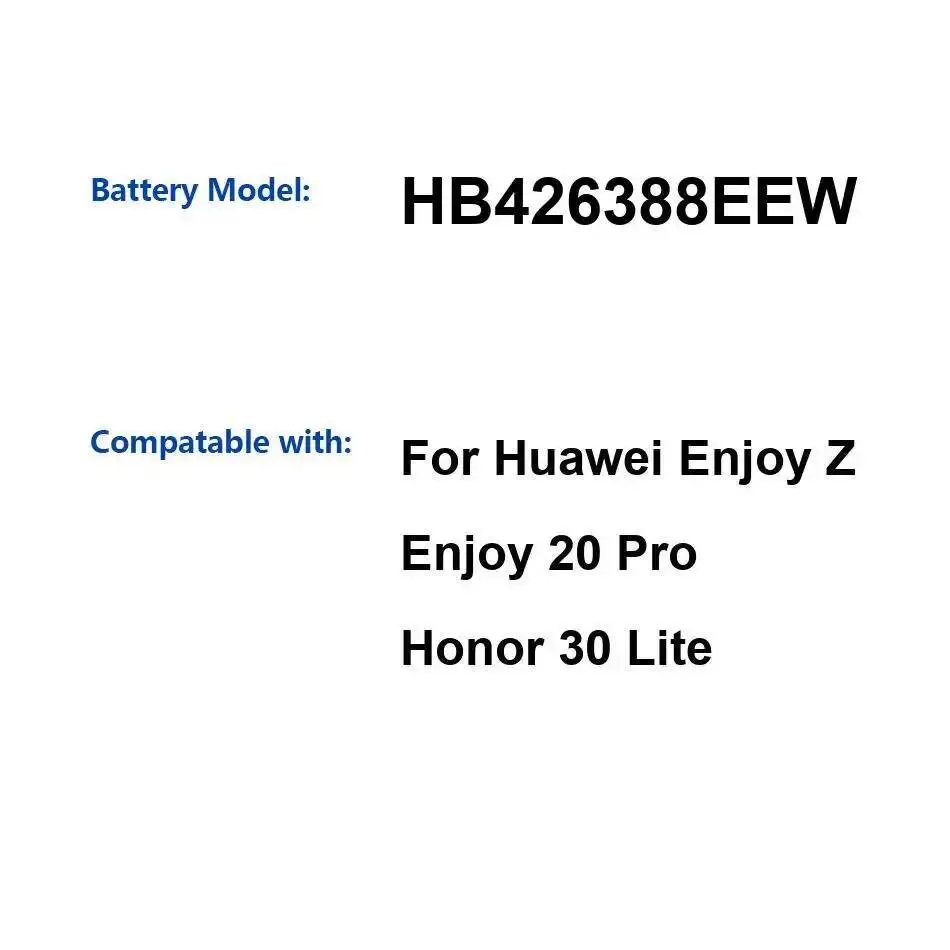 

Высокая совместимость HB426388EEW 4000 мАч для Huawei Enjoy Z 20 Pro Honor 30 Lite аккумулятор мобильного телефона