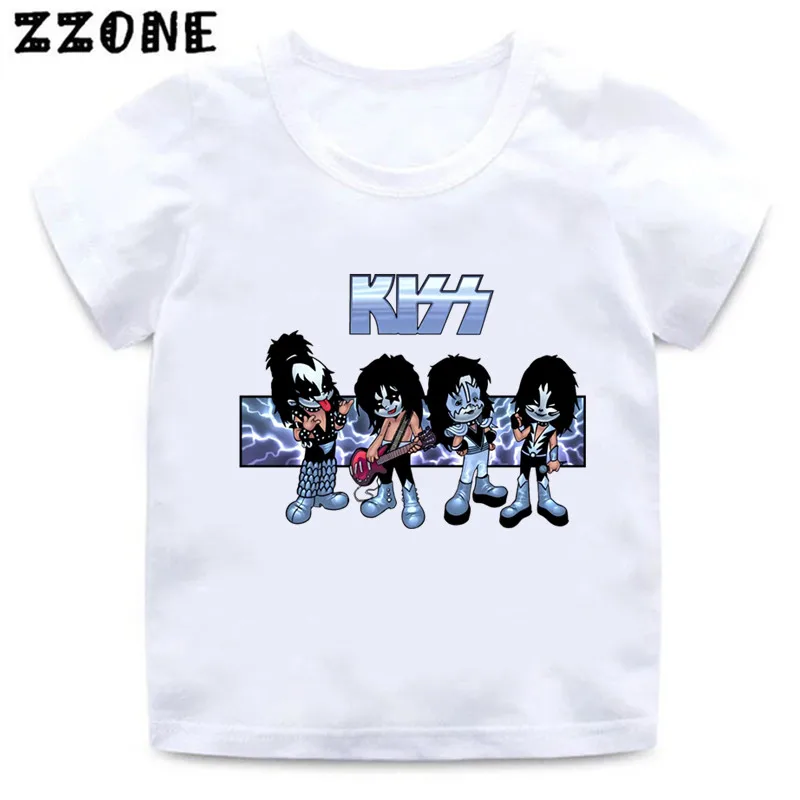 Hot Sale Stormtrooper Fans Kiss Rock Band Print Kids T shirts Boys Clothes Baby Girls Tops Children Summer Short Sleeve T-shirts