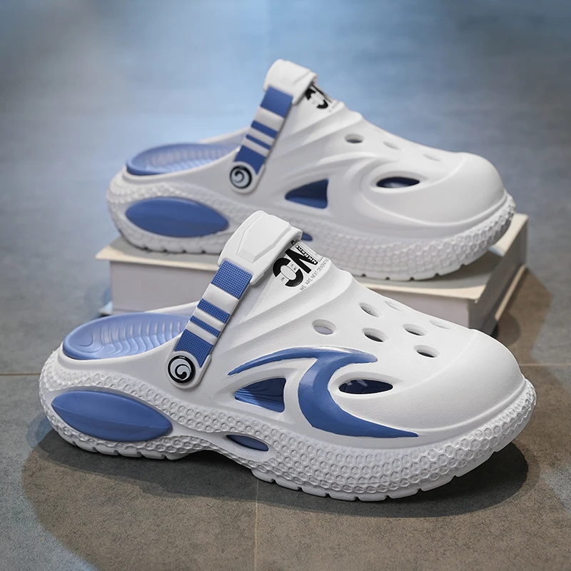 

Summer New Male Sandals Fashion Thick Sole Comfort Shoe Non Slip Home Slippers White Good Quality Solid Colour Men Footwear 2026