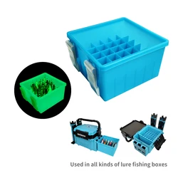 Cajas de almacenamiento de pesca luminosas, contenedor de cebo duro, plantilla de calamar, caja de plástico, organizador de señuelos, estuche de almacenamiento de herramientas, aparejos de pesca