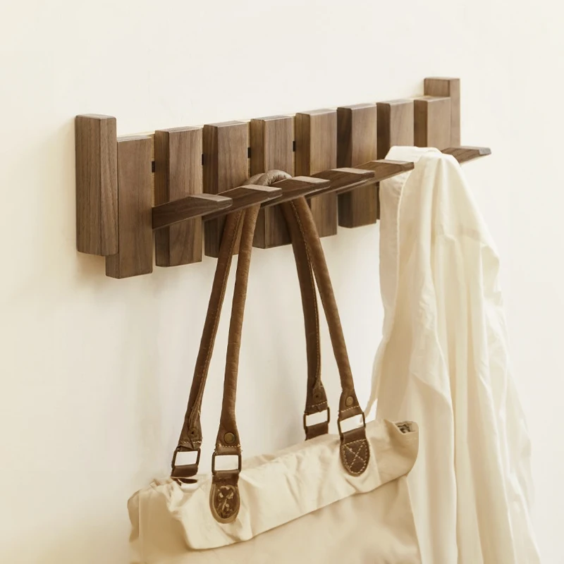 Wooden Piano Keys Clothes Rack,Wall Mounted Entry Door Porch Coat Hooks,Solid Walnut/Beech Coat Racks for Hanging Bag Hat Decor