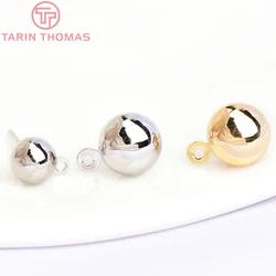 (5760)20PCS 6MM 24K 골드 컬러 황동 반원형 스터드 귀걸이 고품질의 보석 만들기 결과 액세서리 도매