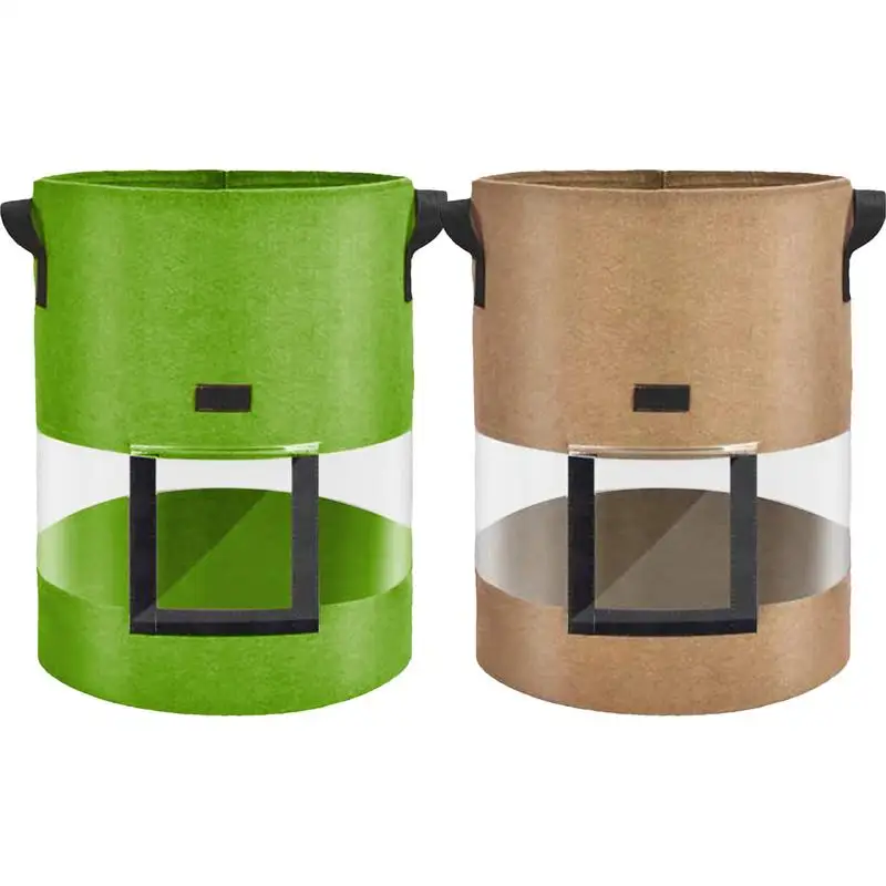 

Fabric Planter Nonwoven Thickened Planting Bags Multi-Purpose Containers with Handles Visible Space Garden Supplies