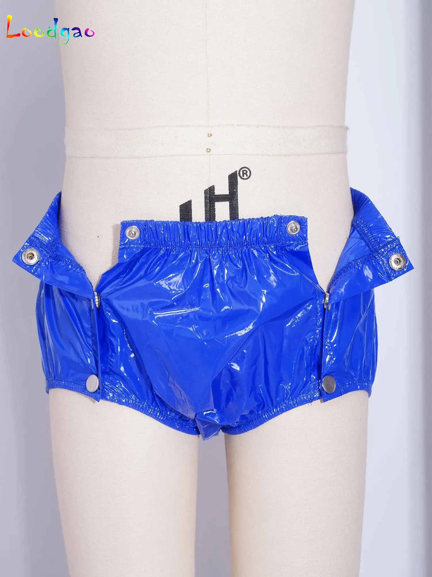 Boys Waterproof Incontinence Diaper Cover Solid Color Elastic Waistband Side Pressing Button Tear-away Washable Briefs Underwear