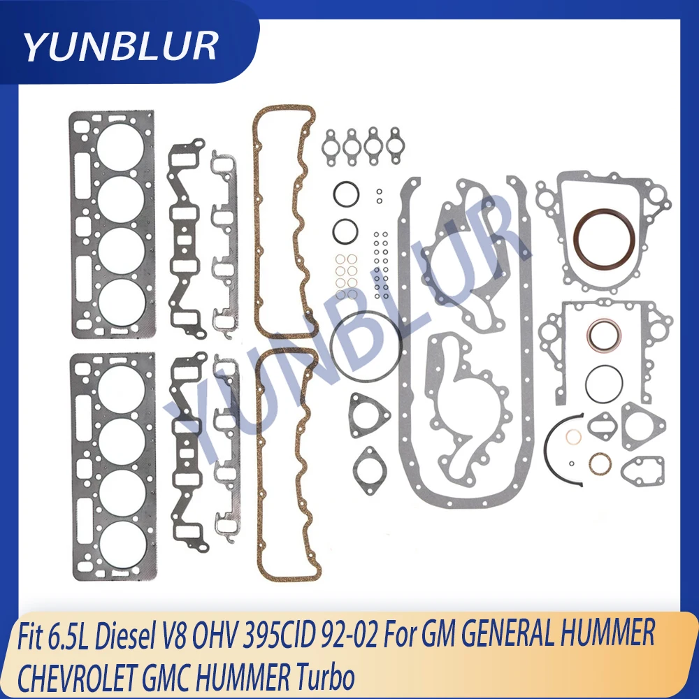 

Engine Parts Cylinder Head Full Gasket Set Kit Fit 6.5 L Diesel 92-02 V8 OHV 395CID For GM GENERAL HUMMER CHEVROLET GMC HUMMER