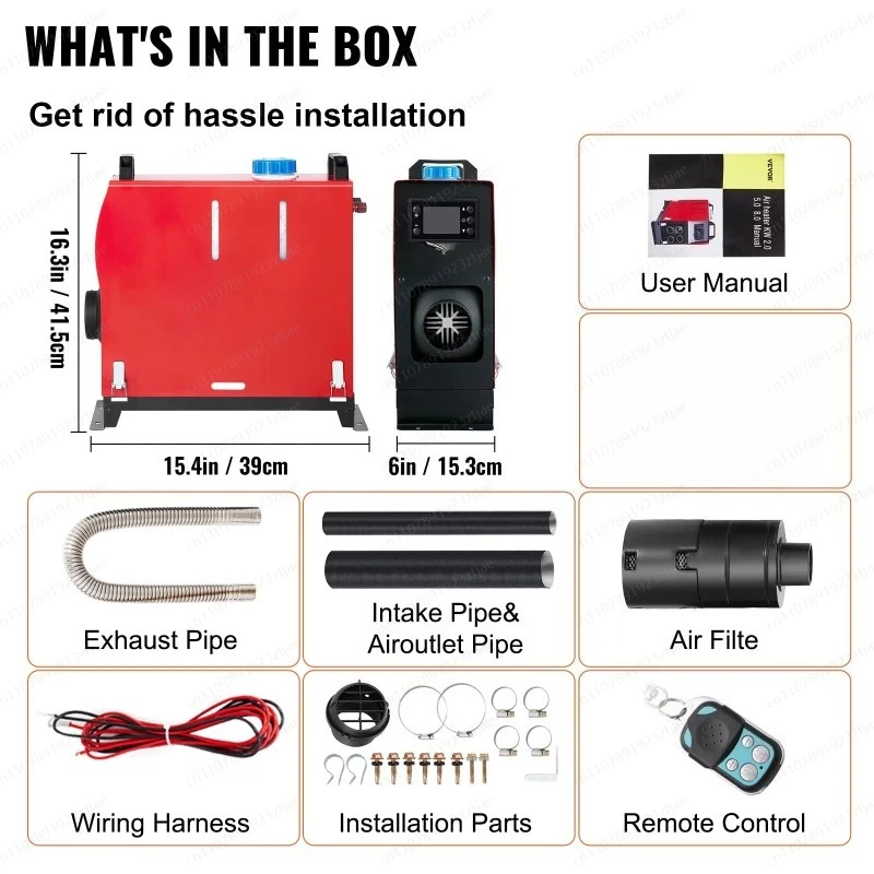 12V 5/8KW Air Diesel Fuel Heater with LCD Control, EU Stock Parking Heater for RV, Truck & Camper