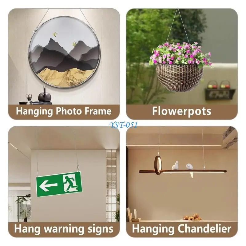 

E15A Very strong Gallery Hanging Set Supports 22.6kg Load Aluminum Sleeves for Home