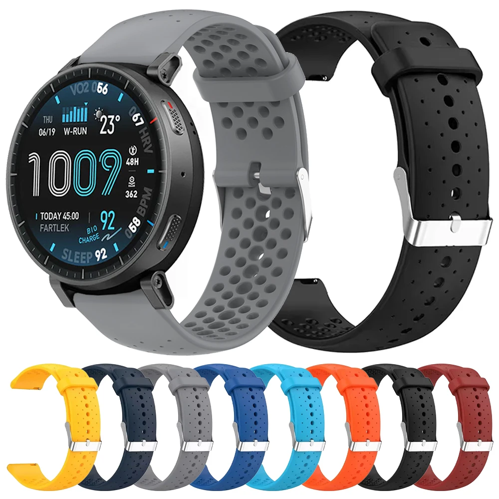 20mm 22mm Atmungsaktives Uhrenarmband für Huami Amazfit Active Max/Bip6 5 Band BALANCE 2/Active2/GTS 4 mini/GTR 4 3 Silikon-Armband