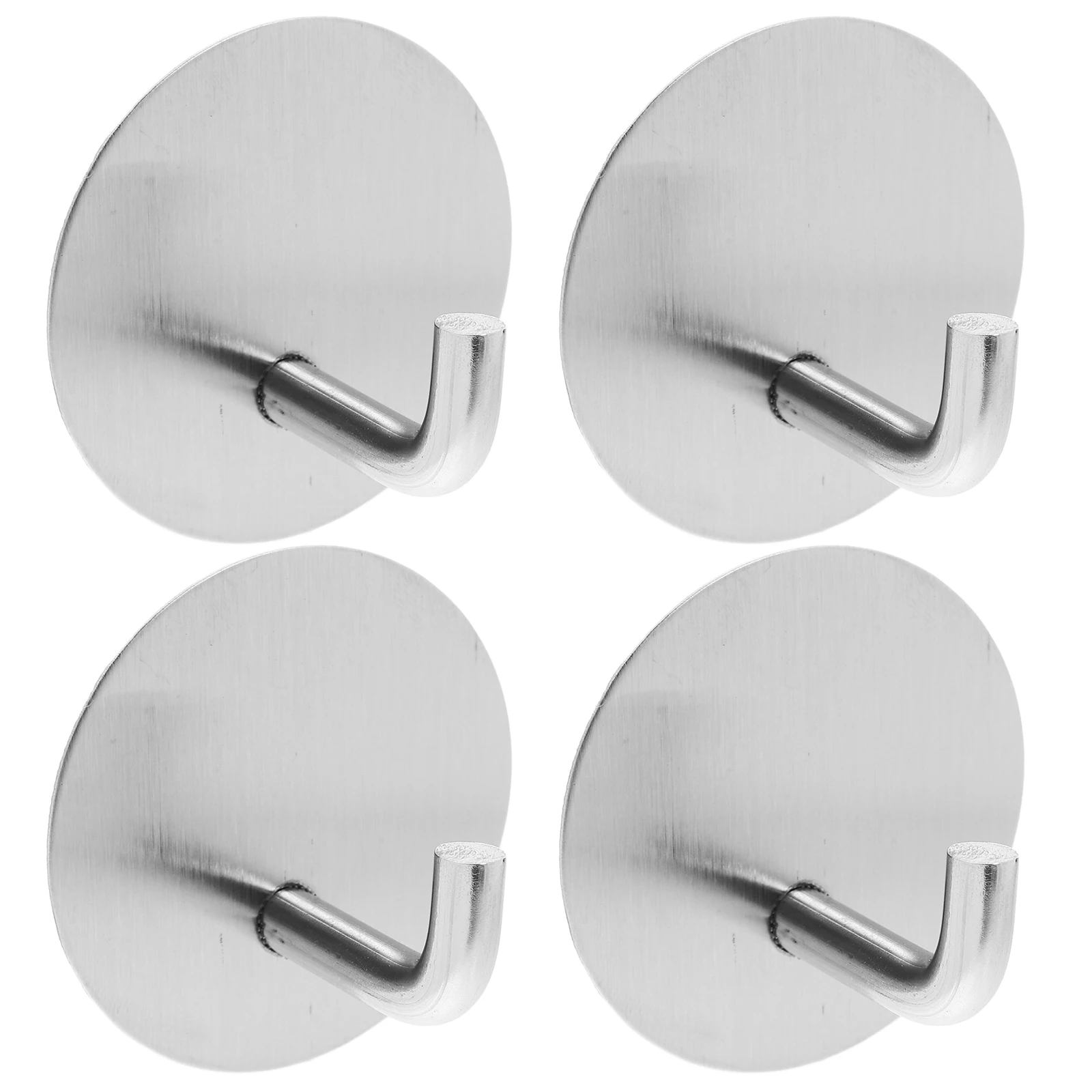 

4pcs Stainless Steel Hooks Strong Adhesion Heavy Duty Stick On Wall Mount No Drilling Required Towel Hanger for Bathroom Shower