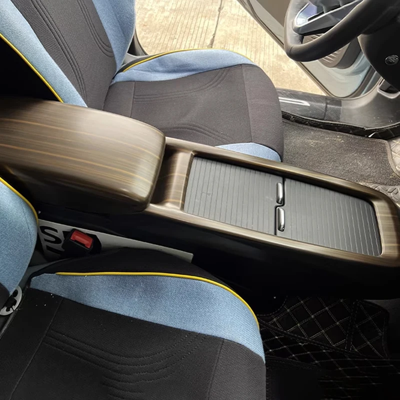 الخوخ الخشب الحبوب سيارة مركز الكسوة والعتاد التحول لوحة مسند الذراع غطاء تعديل التبديل الإطار لشركة فولكس فاجن فولكس فاجن ID.4 ID4 X 2021-2025 #1