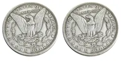 US  Two Faces Double Eagles Morgan Dollar Silver Plated Copy Coin