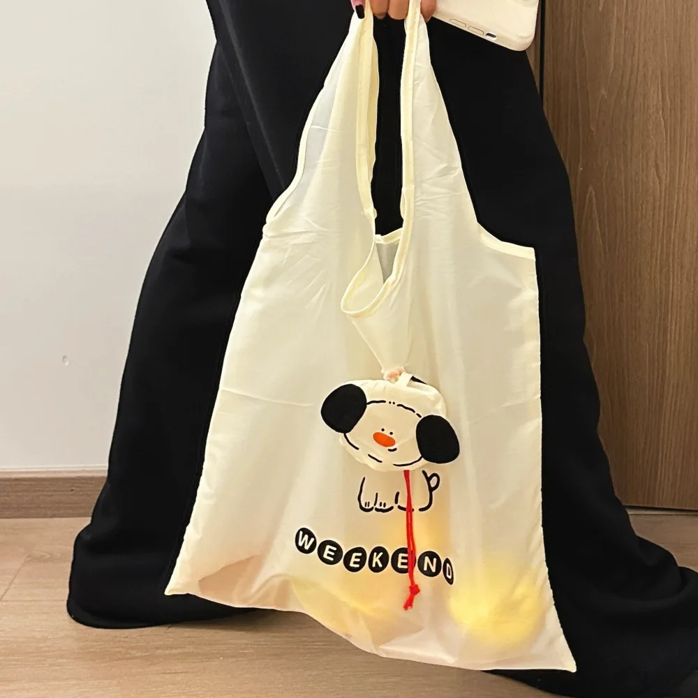 2styles Simple Creative Dog Shape Folding Large Capacity Portable Supermarket Grocery Shopping Bag Sturdy Durable Shopping Bag