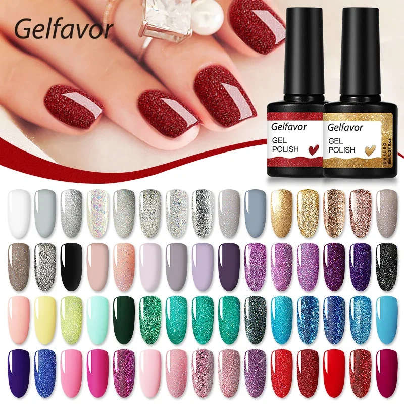 NAILWIND 8mL Nail Gel Polish Semi Permanent For Nail Art Soak Off Semipermanent Glitter lakier do paznokci UV LED Nail Art Manicure DIY