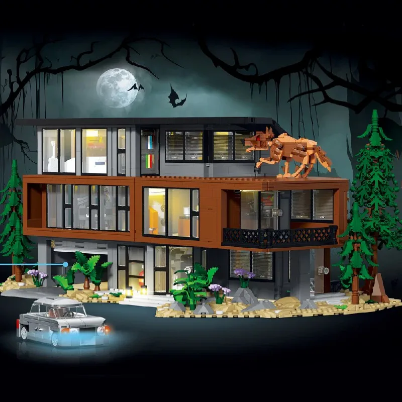 2813PCS Movie Vampire Mansion House Buildings Sets, City Apartment Architecture Modular Building Block Assembly Model Kit,Adults