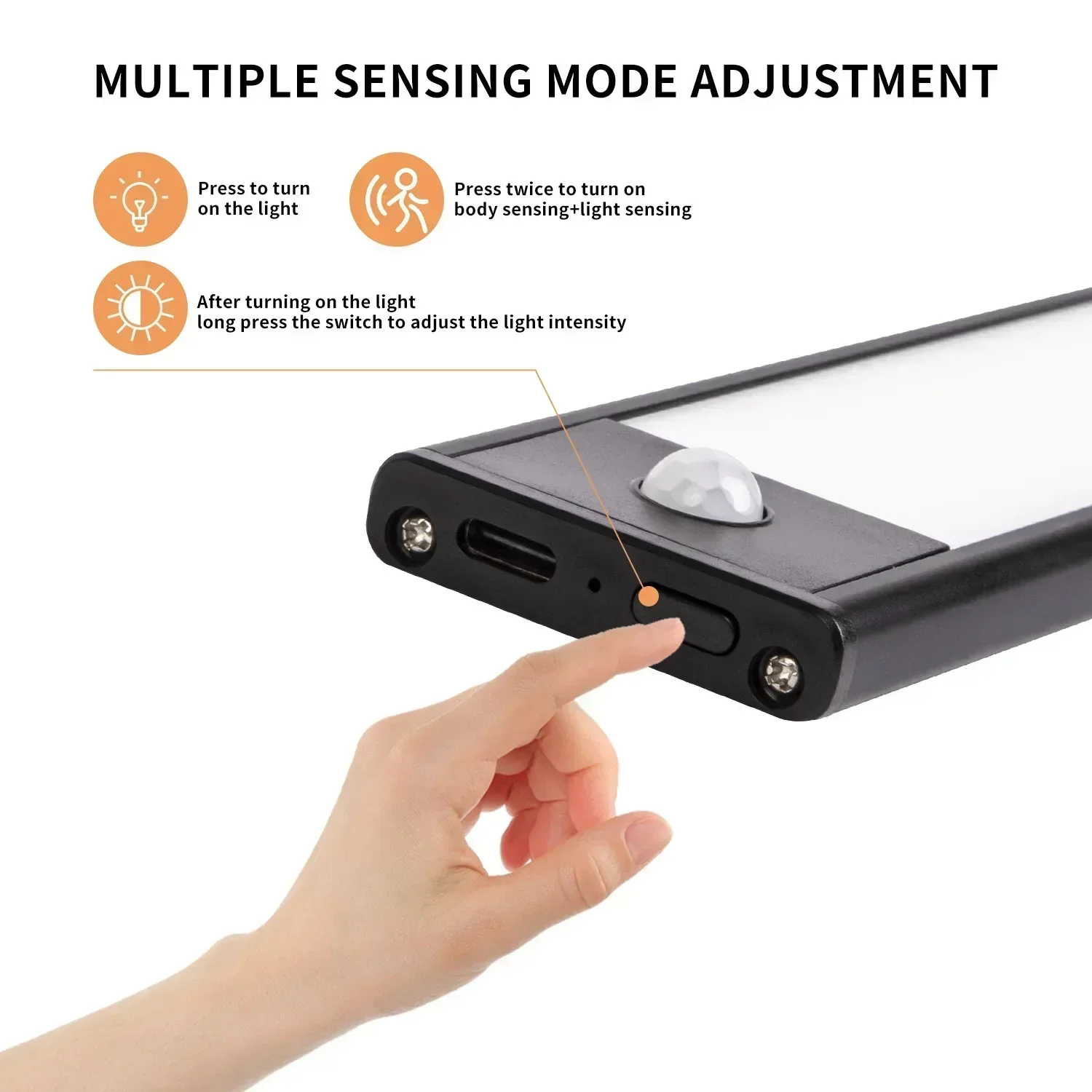 إضاءة الخزانة USB قابلة للشحن محس حركة مصباح ليد للمطبخ خزانة خزانة الإضاءة 20 سنتيمتر/30 سنتيمتر/40 سنتيمتر LED ضوء الليل #3