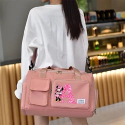 Minnie Mickey Mouse Disney Women Carry on Travel Bag Lady Gym Weekend Duffle Bags with Shoe Compartment Sport Fitness HandBag