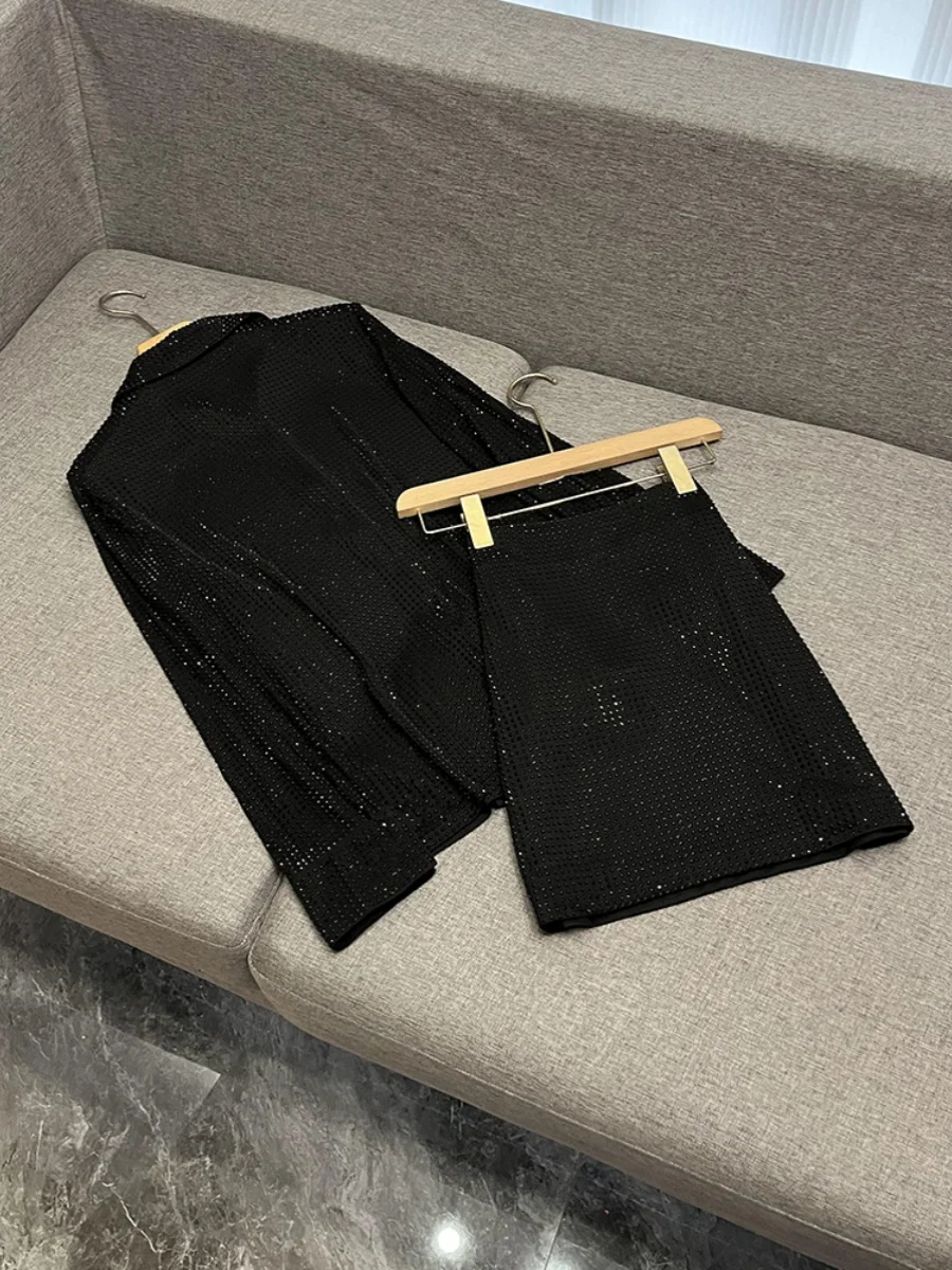Casual Sequin Me Skirt Set for Women Faionable Versatile Semi-Formal Commute Sle Available in Other Seasons And Years