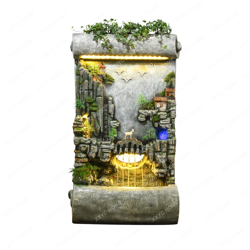 

Artificial Mountain and Fountain Decoration Living Room Interior Fengshui Wheel Club Creative Screen Hallway Decorations